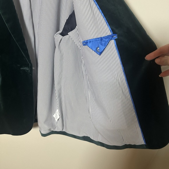 J Crew Womens Parke Blazer Jacket 20 Velvet Velour Dark Forest Green Holiday - Picture 7 of 13